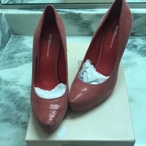 BCBGeneration Red Platform Heels